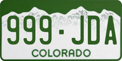 CO license plate 999JDA