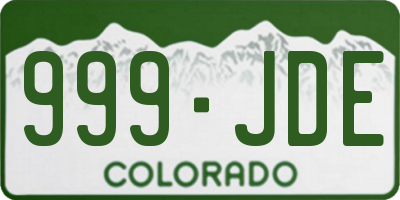 CO license plate 999JDE