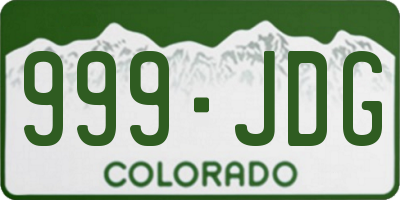 CO license plate 999JDG