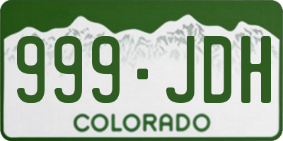 CO license plate 999JDH