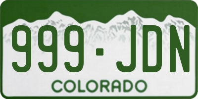 CO license plate 999JDN