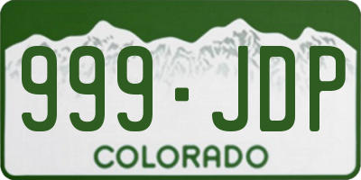 CO license plate 999JDP
