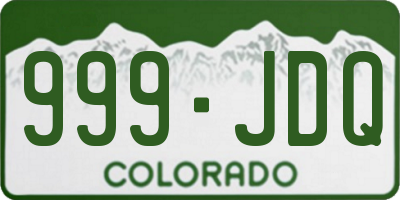 CO license plate 999JDQ