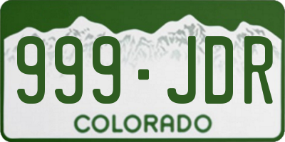 CO license plate 999JDR