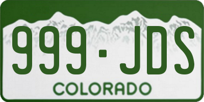 CO license plate 999JDS