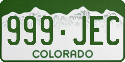 CO license plate 999JEC