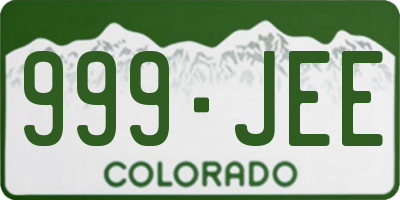 CO license plate 999JEE