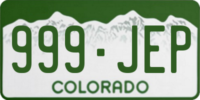 CO license plate 999JEP