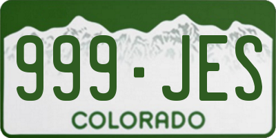 CO license plate 999JES