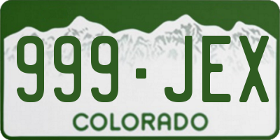 CO license plate 999JEX