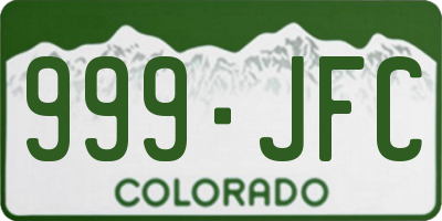 CO license plate 999JFC