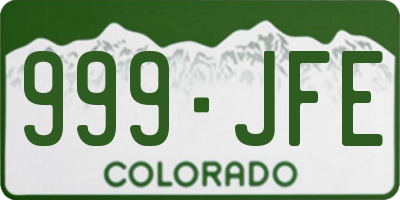 CO license plate 999JFE