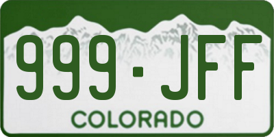 CO license plate 999JFF