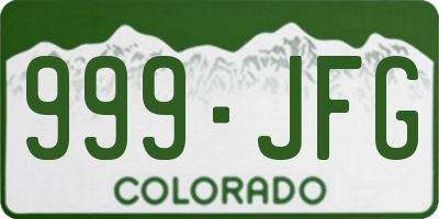 CO license plate 999JFG