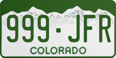 CO license plate 999JFR