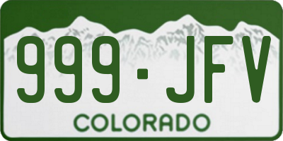 CO license plate 999JFV