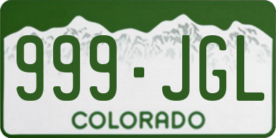 CO license plate 999JGL