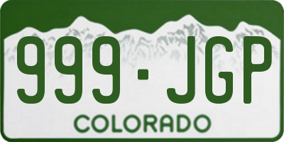 CO license plate 999JGP