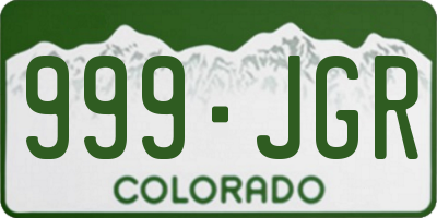 CO license plate 999JGR