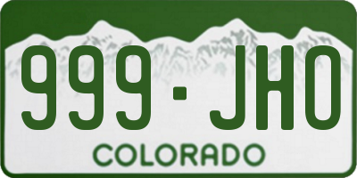 CO license plate 999JHO