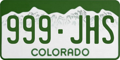 CO license plate 999JHS