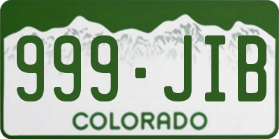 CO license plate 999JIB