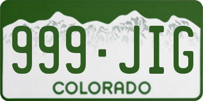 CO license plate 999JIG