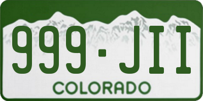 CO license plate 999JII