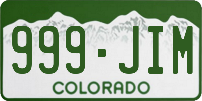 CO license plate 999JIM