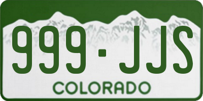 CO license plate 999JJS