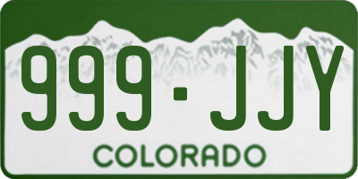 CO license plate 999JJY