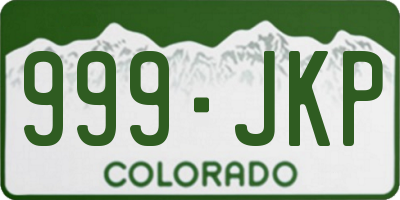 CO license plate 999JKP
