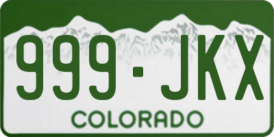 CO license plate 999JKX