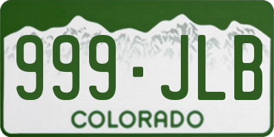 CO license plate 999JLB