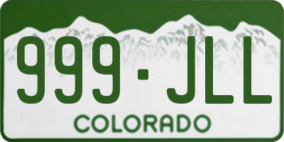 CO license plate 999JLL