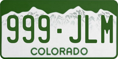 CO license plate 999JLM