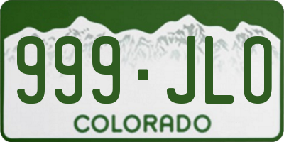 CO license plate 999JLO