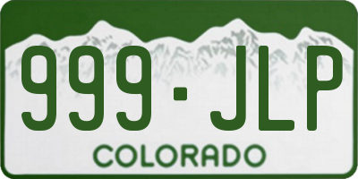 CO license plate 999JLP