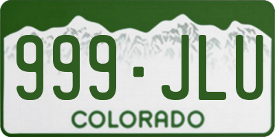 CO license plate 999JLU