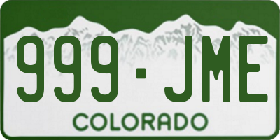 CO license plate 999JME