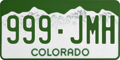 CO license plate 999JMH