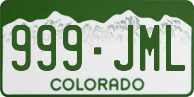 CO license plate 999JML