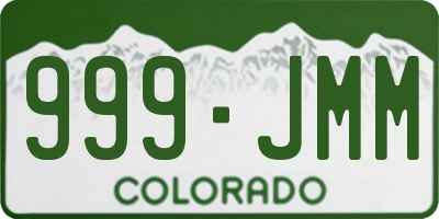 CO license plate 999JMM