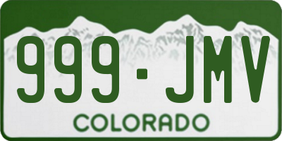 CO license plate 999JMV