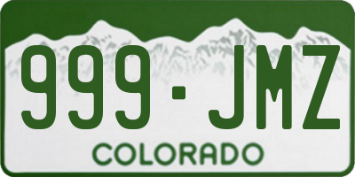 CO license plate 999JMZ