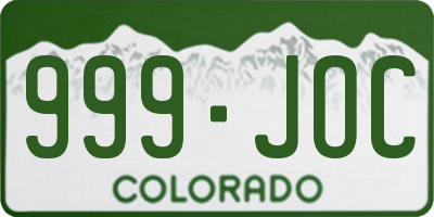 CO license plate 999JOC