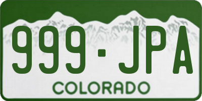 CO license plate 999JPA