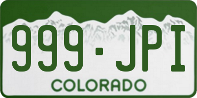 CO license plate 999JPI