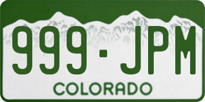 CO license plate 999JPM