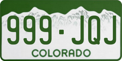 CO license plate 999JQJ